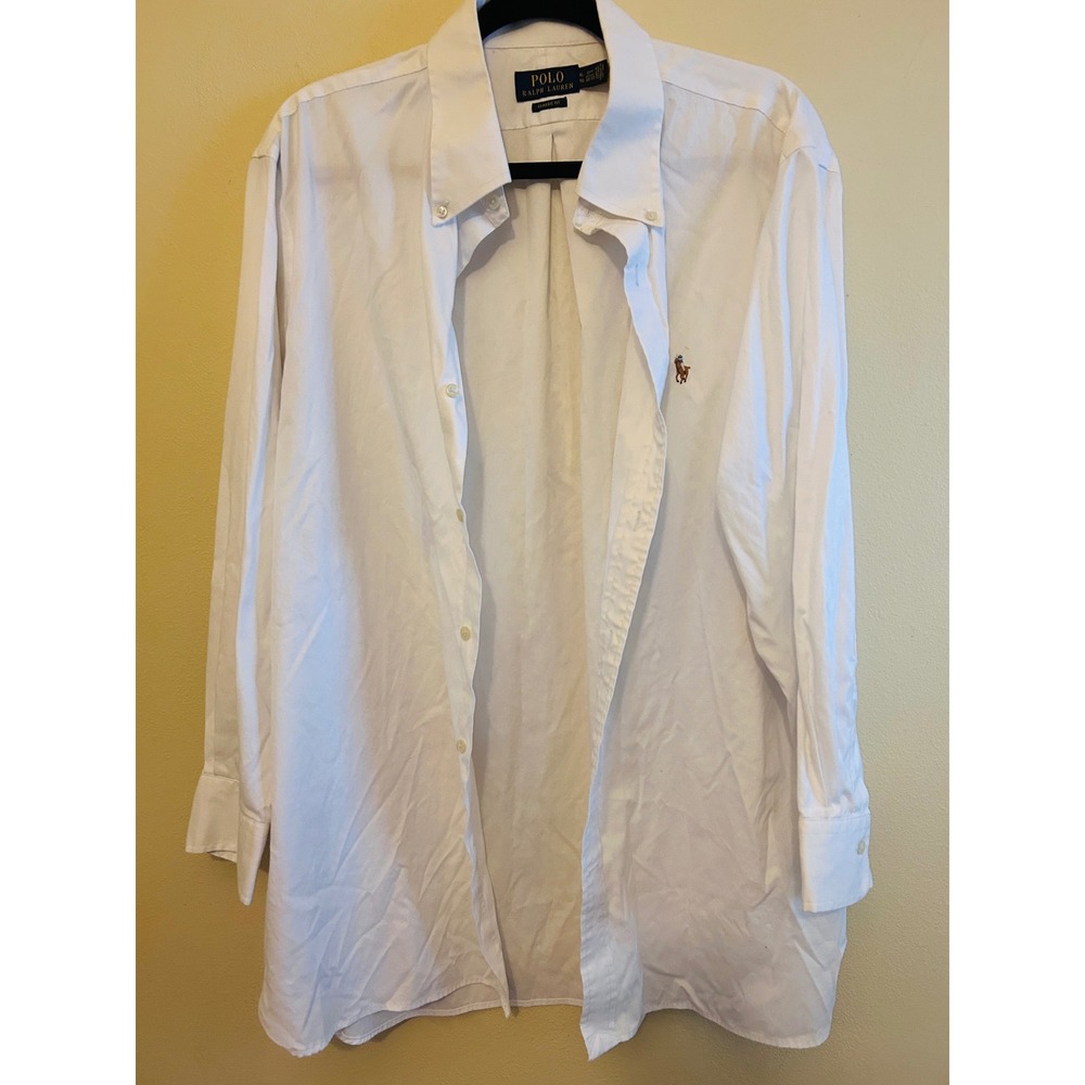Polo Ralph Lauren Button Down Mens XL White Excellent Classic Fit Cotton Shirt